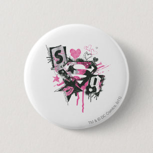 Supergirl Spills and Scribbles Collage 6 Cm Round Badge