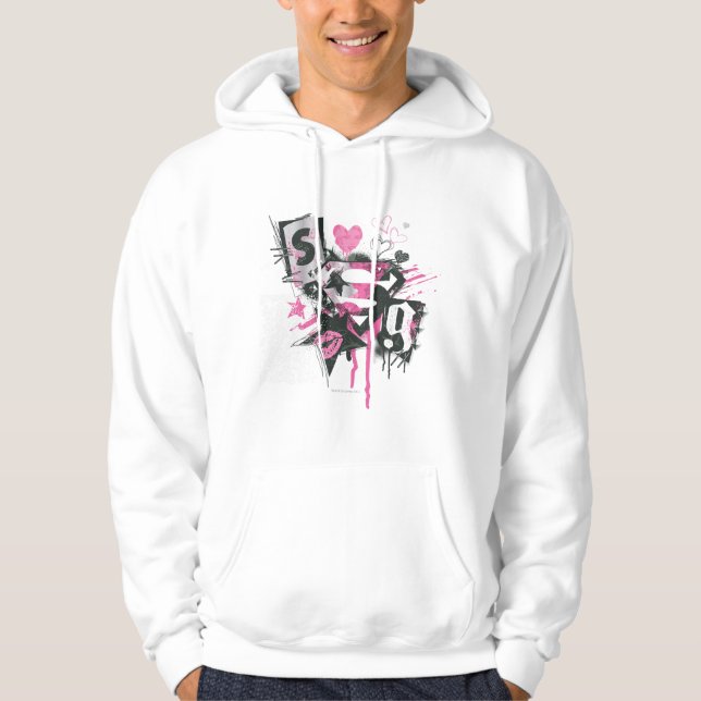 Supergirl Spills and Scribbles Collage Hoodie (Front)