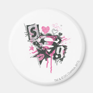 Supergirl Spills and Scribbles Collage Magnet