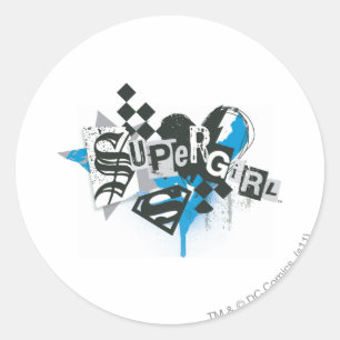 Supergirl Spills and Splatter Classic Round Sticker