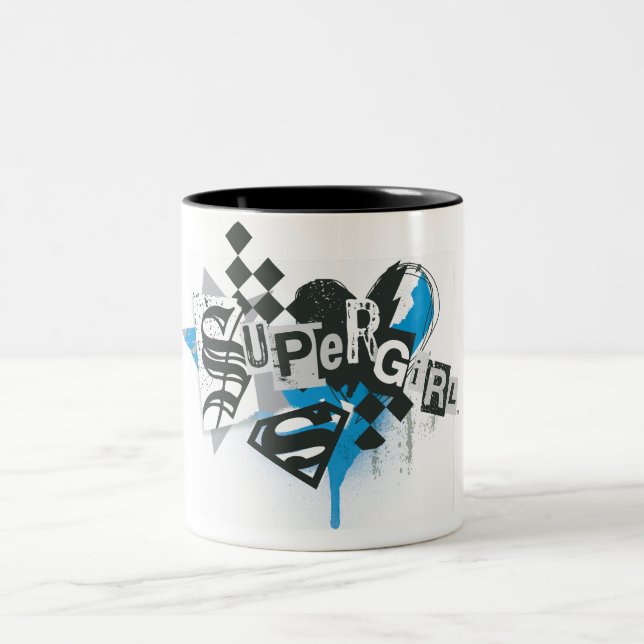 Supergirl Spills and Splatter Two-Tone Coffee Mug (Center)