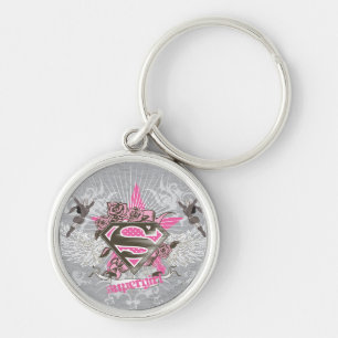 Supergirl Star and Roses Key Ring