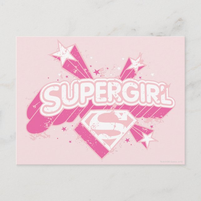 Supergirl Stars and Logo Postcard (Front)
