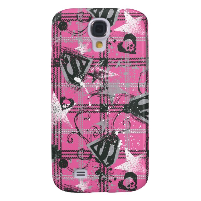 Supergirl Stars and Skulls Pattern Case-Mate Samsung Galaxy Case (Back)