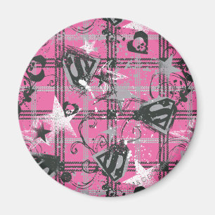 Supergirl Stars and Skulls Pattern Magnet