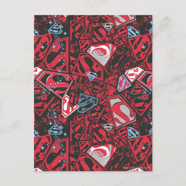 Supergirl Stary Red Pattern Postcard (Front)
