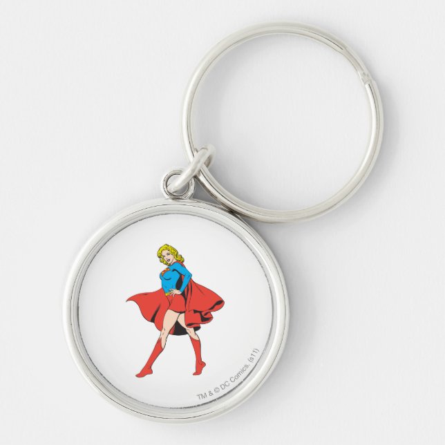 Supergirl Strikes a Pose Key Ring (Front)