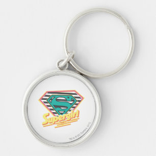 Supergirl Striped Logo Key Ring