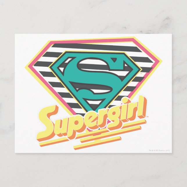 Supergirl Striped Logo Postcard (Front)