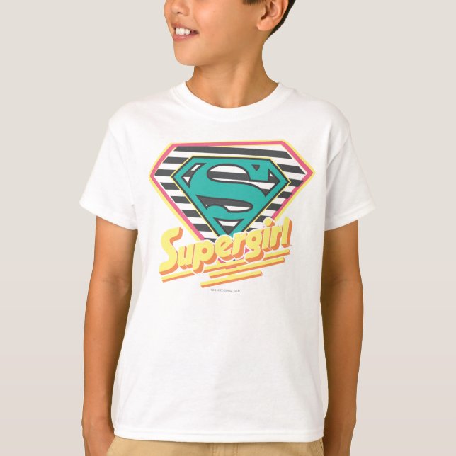 Supergirl Striped Logo T-Shirt (Front)