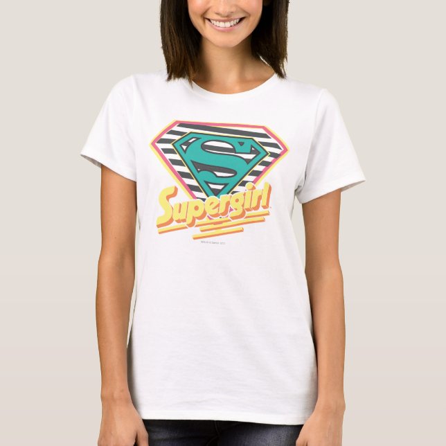 Supergirl Striped Logo T-Shirt (Front)