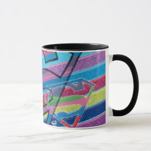 Supergirl Striped Rainbow Logo Mug
