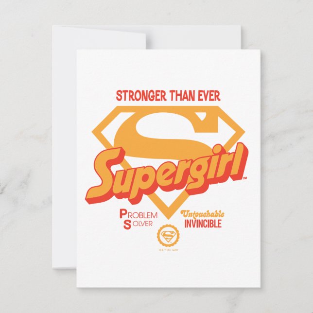 Supergirl Stronger Than Ever Retro Graphic Card (Front)