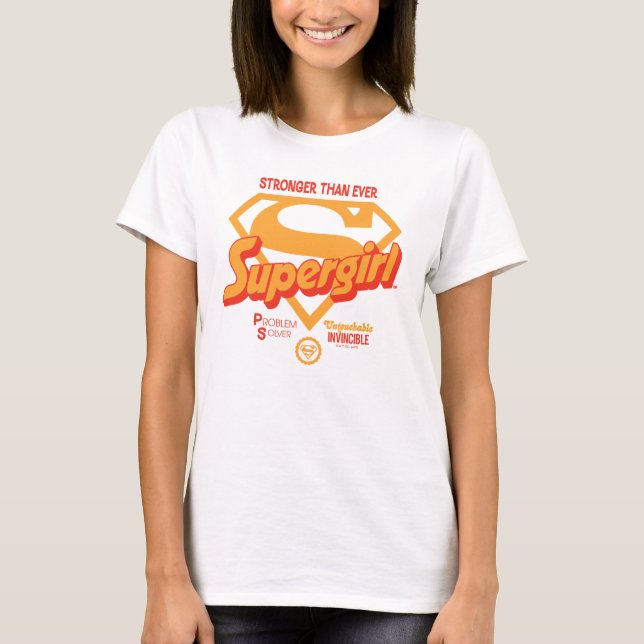 Supergirl Stronger Than Ever Retro Graphic T-Shirt (Front)