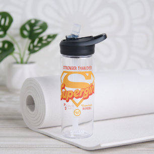 Supergirl Stronger Than Ever Retro Graphic Water Bottle