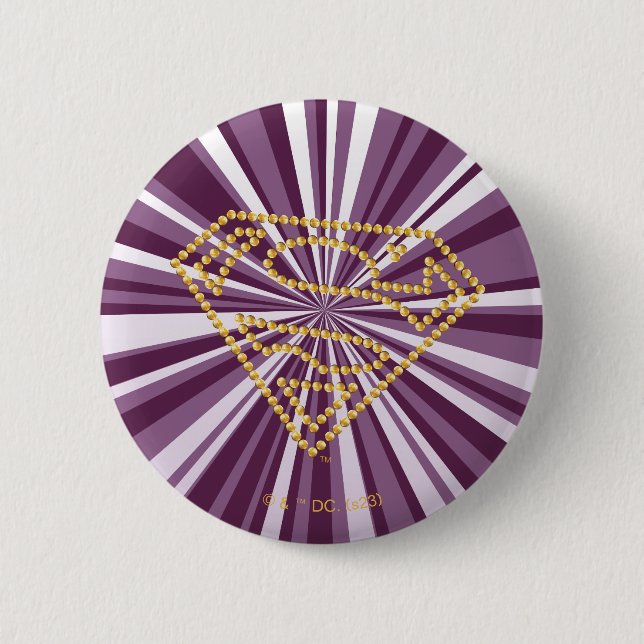 Supergirl Studded S-Shield 6 Cm Round Badge (Front)