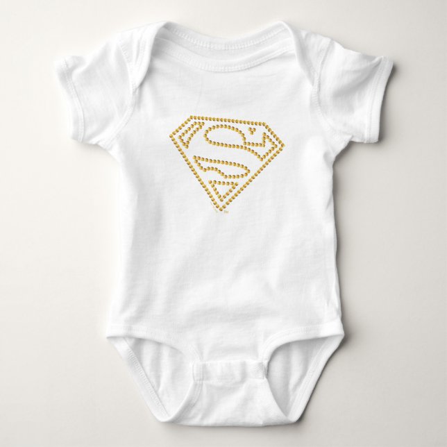 Supergirl Studded S-Shield Baby Bodysuit (Front)