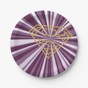 Supergirl Studded S-Shield Paper Plate