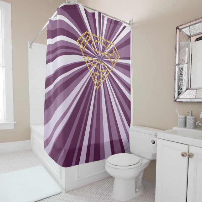Supergirl Studded S-Shield Shower Curtain (In Situ)