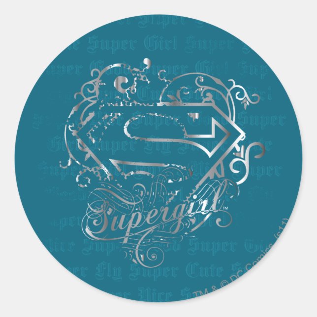 Supergirl Super Fly Super Cute Classic Round Sticker (Front)