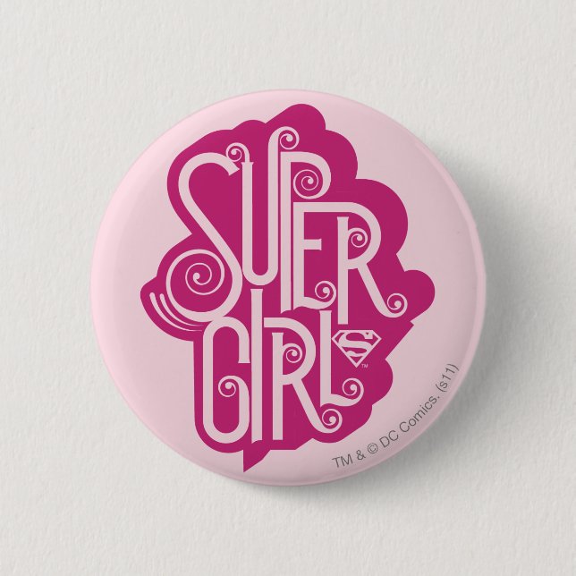Supergirl Swirl 1 6 Cm Round Badge (Front)