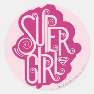 Supergirl Swirl 1 Classic Round Sticker
