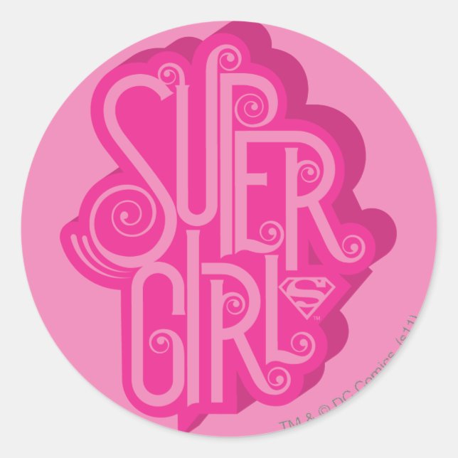 Supergirl Swirl 2 Classic Round Sticker (Front)
