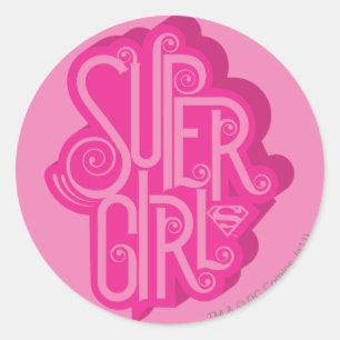 Supergirl Swirl 2 Classic Round Sticker