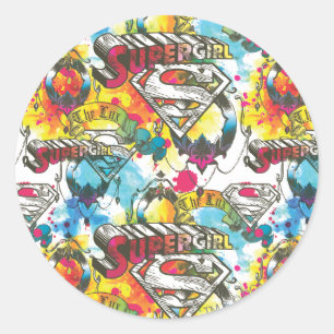 Supergirl The Lux Pattern Classic Round Sticker