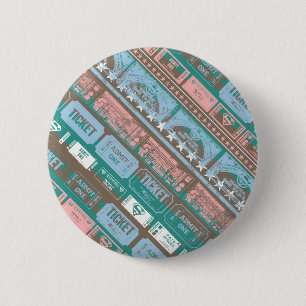Supergirl Ticket Pattern Blue 6 Cm Round Badge