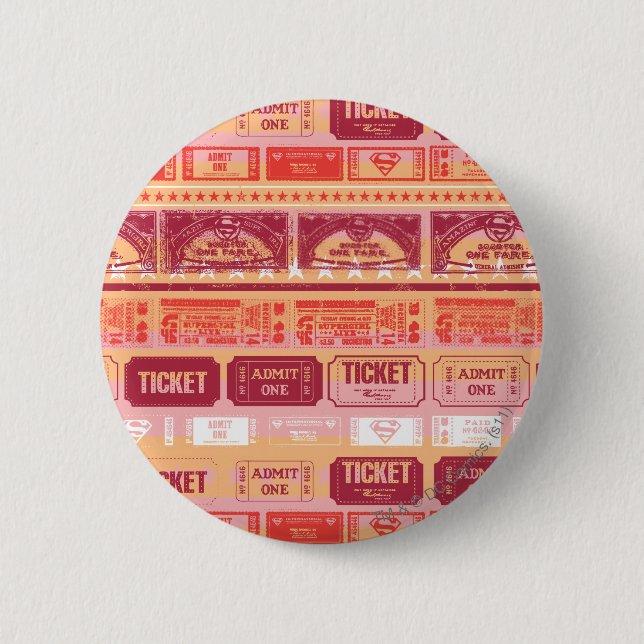 Supergirl Ticket Pattern Orange 6 Cm Round Badge (Front)