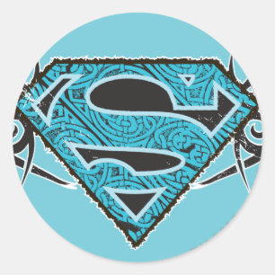 Supergirl Tribal Pattern Logo Classic Round Sticker