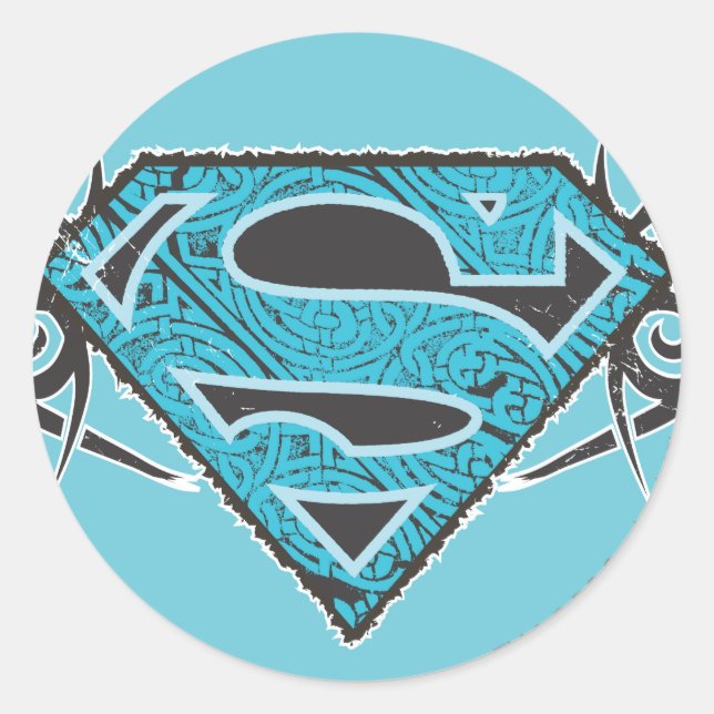 Supergirl Tribal Pattern Logo Classic Round Sticker (Front)