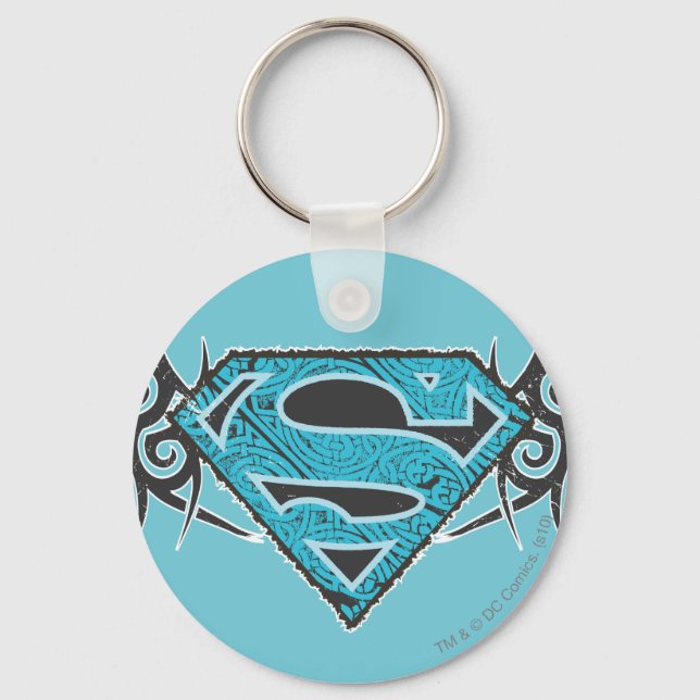 Supergirl Tribal Pattern Logo Key Ring (Front)