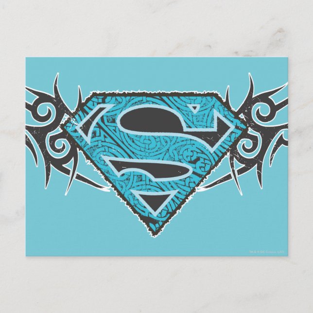 Supergirl Tribal Pattern Logo Postcard (Front)