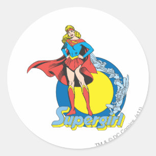 Supergirl with Logo Classic Round Sticker