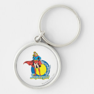 Supergirl with Logo Key Ring