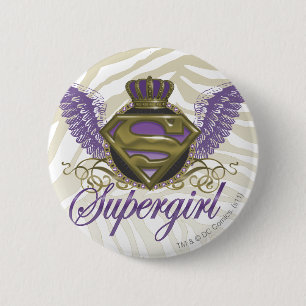 Supergirl Zebra Print 6 Cm Round Badge
