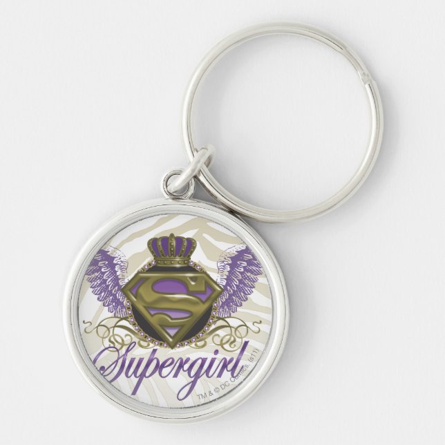 Supergirl Zebra Print Key Ring (Front)