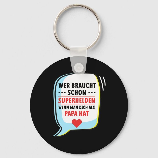 Superheld Vater Papa Vaterschaft Vatertag Geschenk Key Ring (Front)