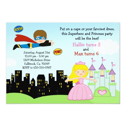 Princess Superhero Invitations 4