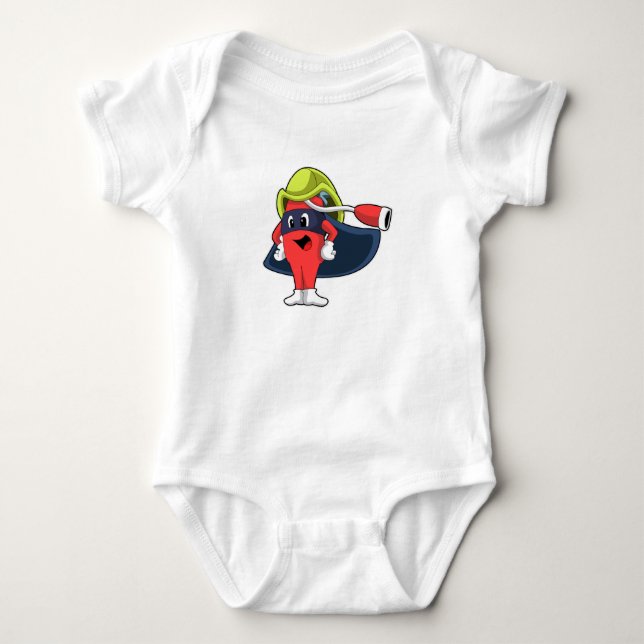 Superhero as Firefighter Baby Bodysuit (Front)