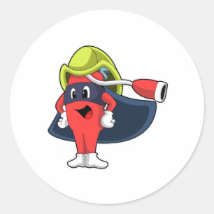 Superhero as Firefighter Classic Round Sticker