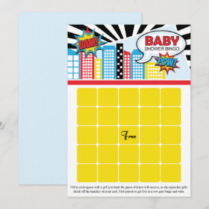 Superhero Baby Shower Bingo Cards