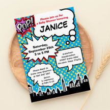 Superhero Baby Shower Party Invitation