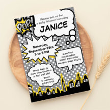 Superhero Baby Shower Party Invitation