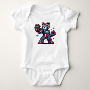 Superhero bear baby bodysuit