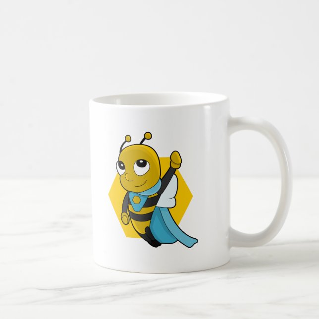Superhero bee cartoon coffee mug (Right)