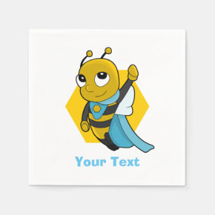 Superhero bee cartoon napkin