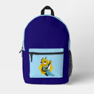 Superhero bee cartoon printed backpack